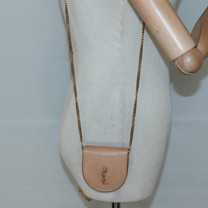 Saint Laurent Le K Chain Crossbody Bag Leather, BEIGE, LEATHER, Crossbody bag