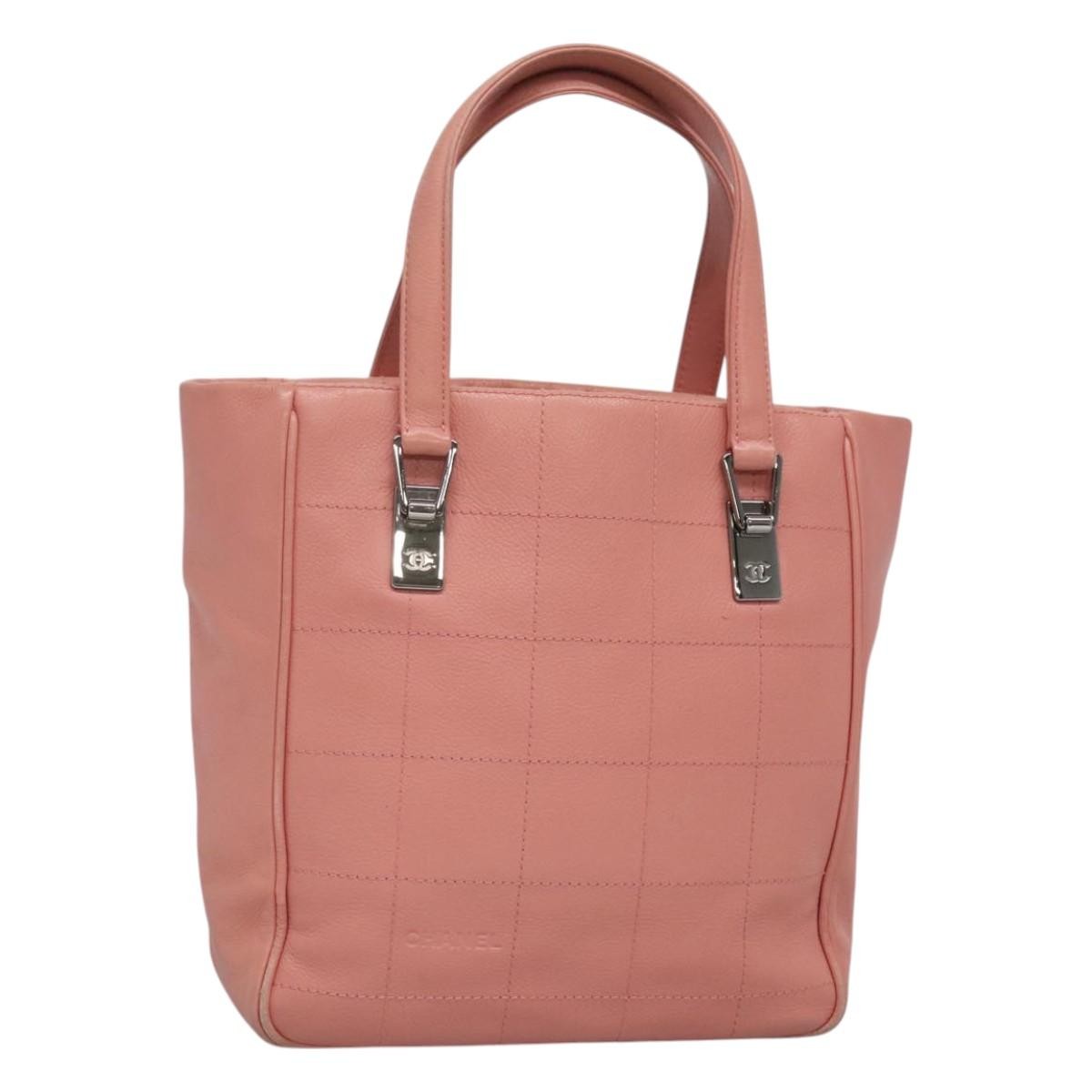 Chanel Chocolate Bar Coco Mark handbag Caviar skin, PINK, LEATHER, Handbag