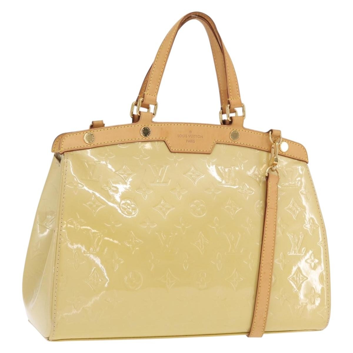 Louis Vuitton Brea Handbag Monogram Vernis, BEIGE, PATENT_LEATHER, Handbag