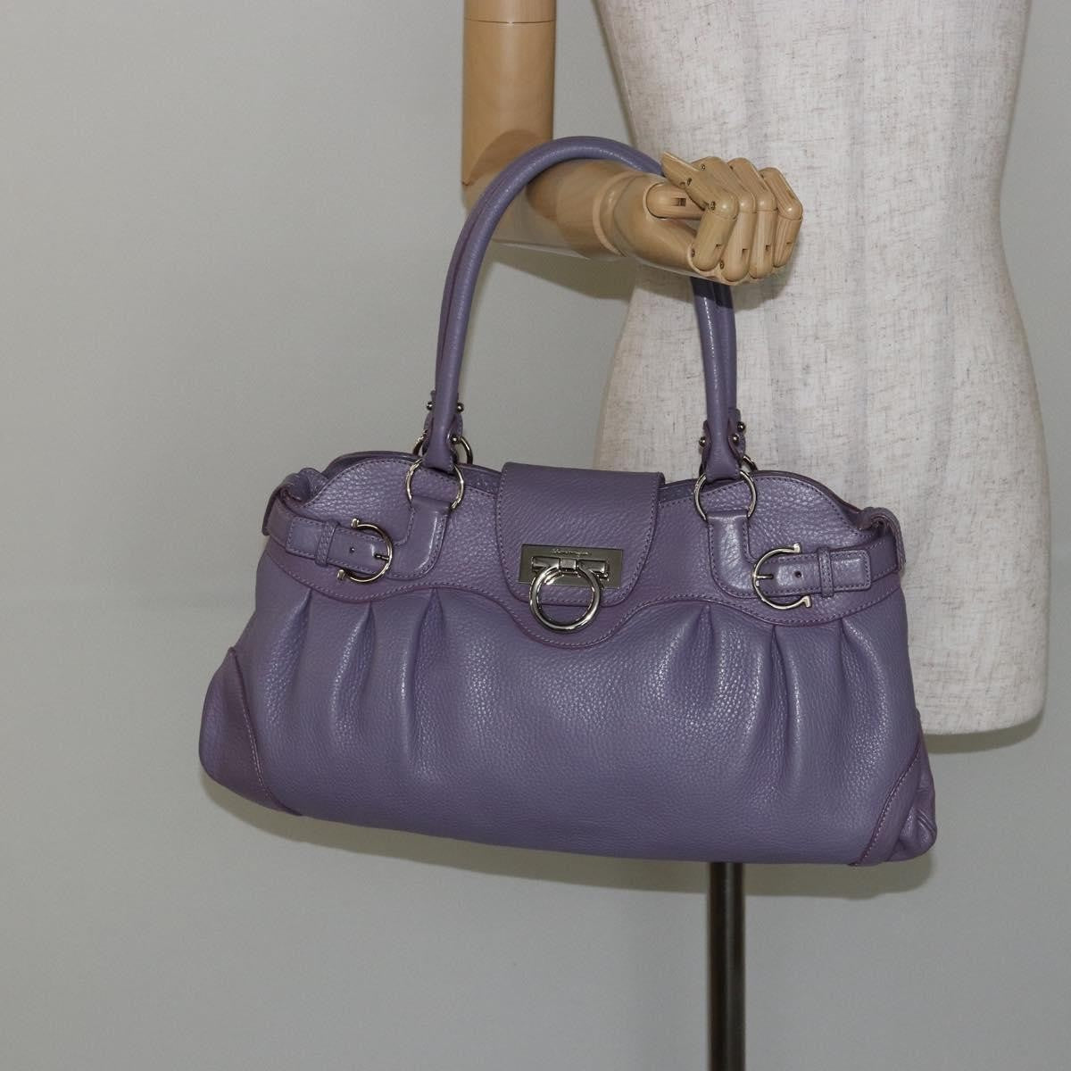 Salvatore Ferragamo Marisa Satchel Leather, PURPLE, LEATHER, Handbag