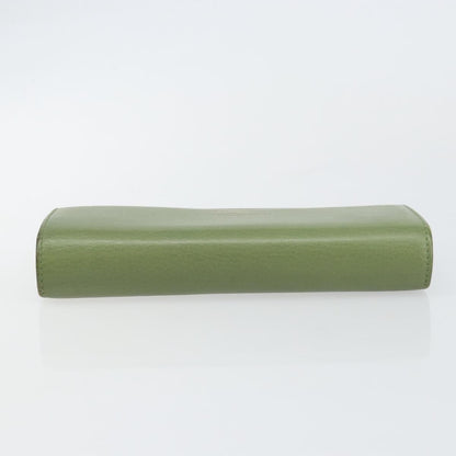 Gucci Logo Embossed Continental Wallet Leather, GREEN, LEATHER, Wallets