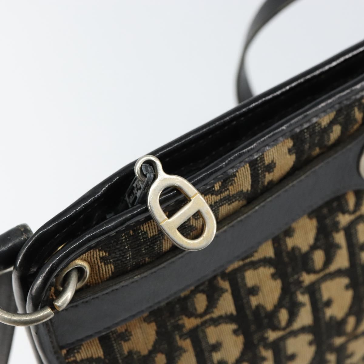 Christian Dior Vintage Trotter Shoulder Bag Canvas, NAVY, CANVAS, Shoulder bag