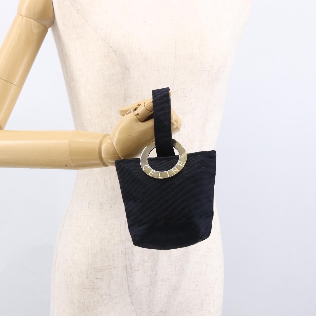 Celine Circle Logo Pouch Nylon, NAVY, NYLON, Clutche & pouche