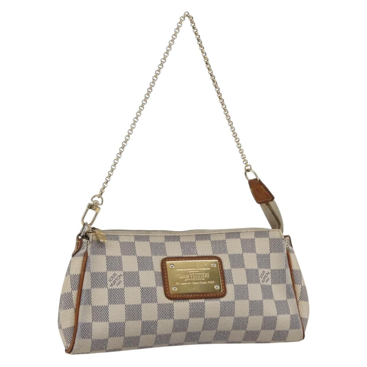 Louis Vuitton Eva Handbag Damier, WHITE, CANVAS, Shoulder bag