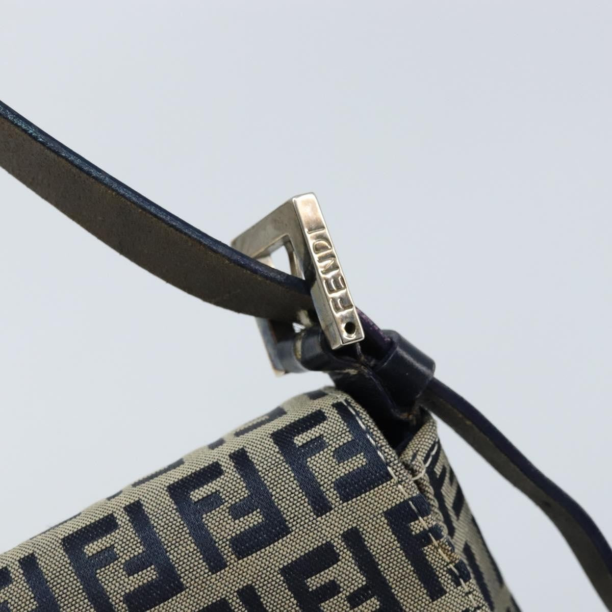 Fendi Mamma Baguette Shoulder Bag Canvas, NAVY, CANVAS, Shoulder bag