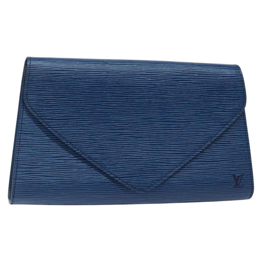 Louis Vuitton Art Deco Clutch Epi Leather, BLUE, LEATHER, Clutche & pouche
