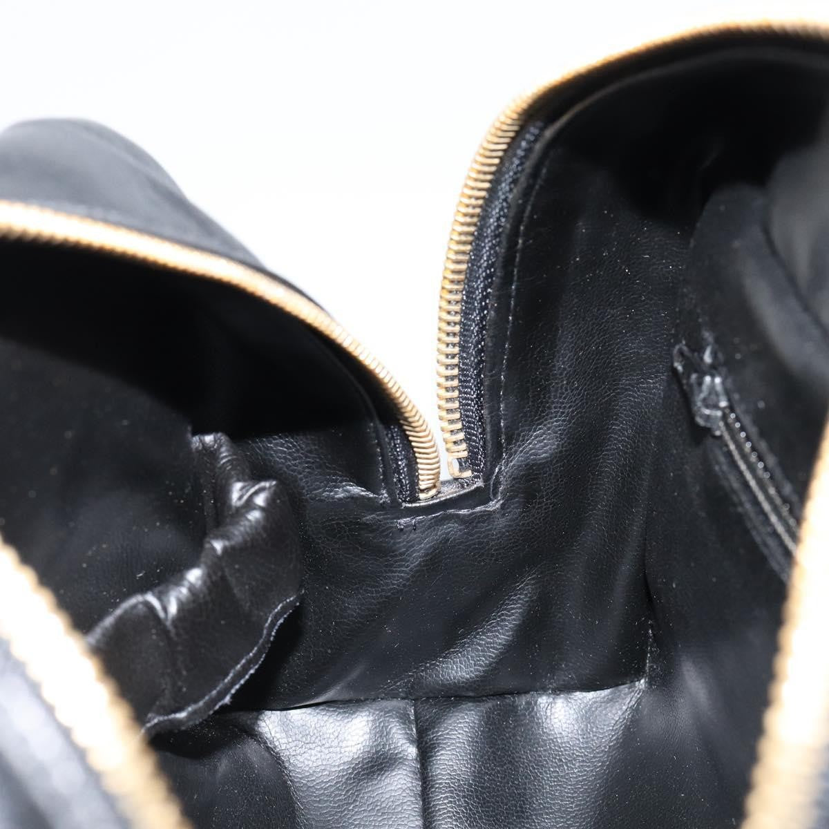 Chanel Vintage Toiletry Pouch Leather, Black, Leather, Clutch