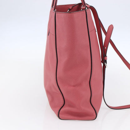 Prada Convertible Soft Shopping Tote Saffiano Leather, PINK, LEATHER, Tote bag