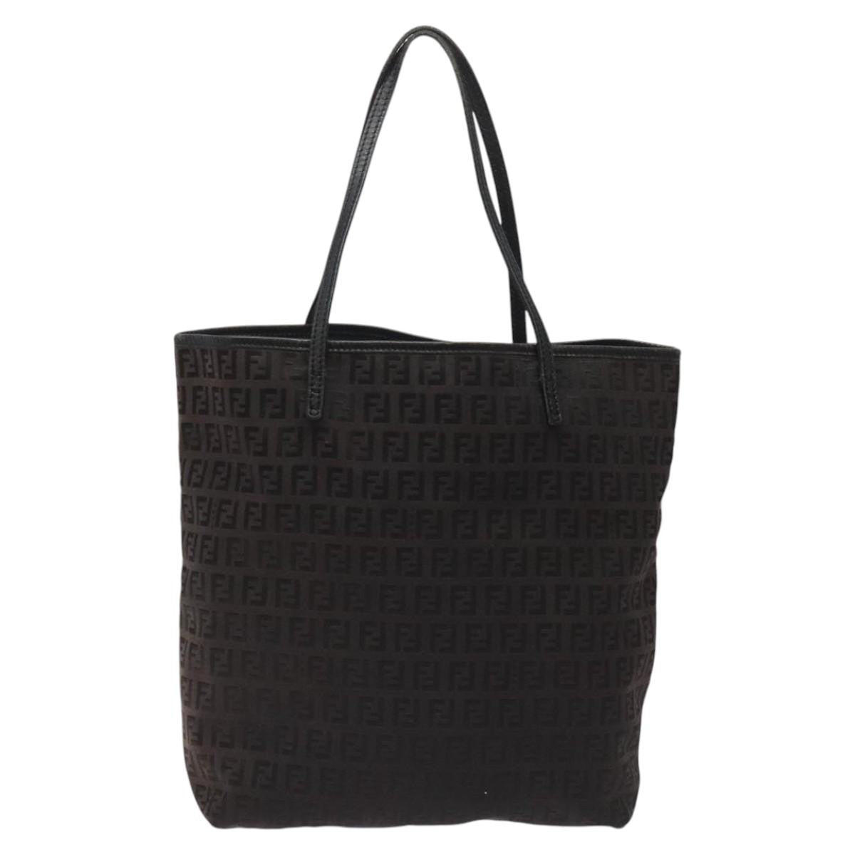 Fendi Zucchino Canvas, BLACK, CANVAS, Tote bag