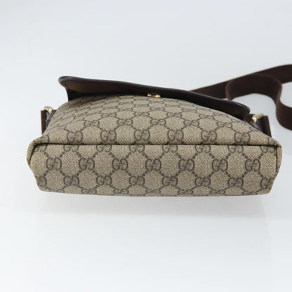 Gucci Flap Messenger GG Coated Canvas, BEIGE, CANVAS, Shoulder bag