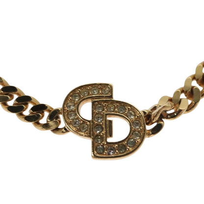 Christian Dior CD Pendant Necklace Metal and Crystals, GOLD, METAL, Bracelet