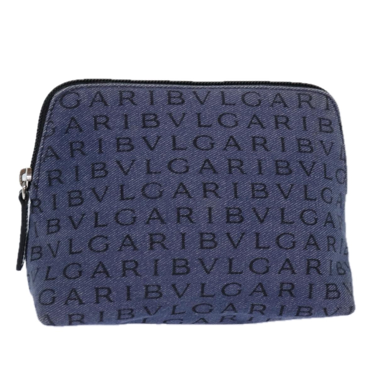 Bvlgari B.Zero1 Logomania Bag Canvas with Leather, BLUE, CANVAS, Clutche & pouche