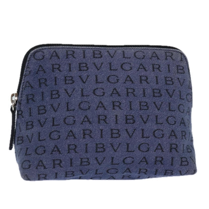 Bvlgari B.Zero1 Logomania Bag Canvas with Leather, BLUE, CANVAS, Clutche & pouche