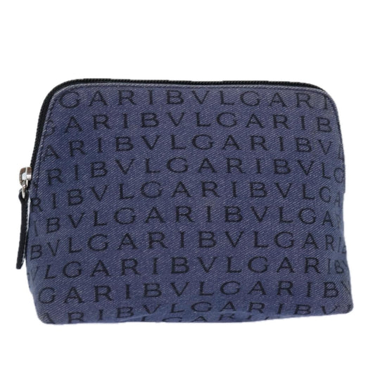 Bvlgari B.Zero1 Logomania Bag Canvas with Leather, BLUE, CANVAS, Clutche & pouche