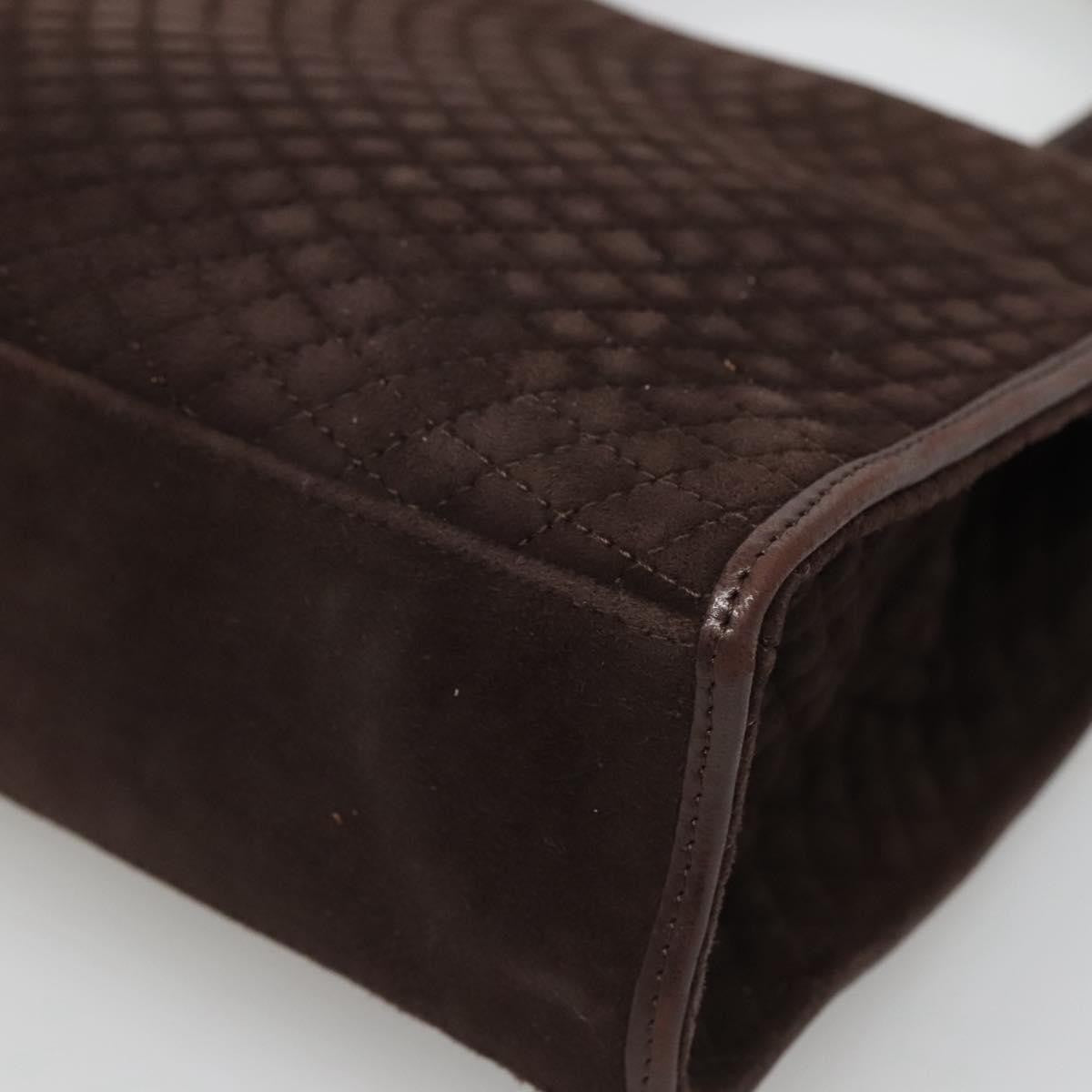 Bally Vintage Handbag Quilted suede, BROWN, SUEDE, Handbag
