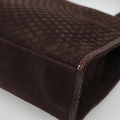 Bally Vintage Handbag Quilted suede, BROWN, SUEDE, Handbag