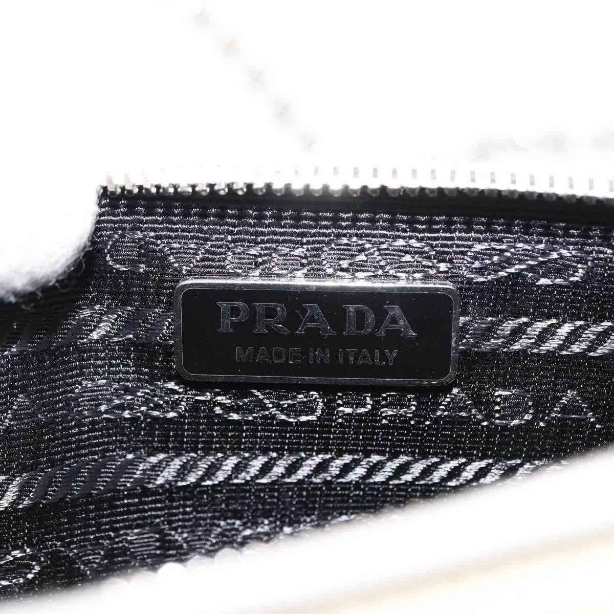 Prada Chain Crossbody Bag Vernice Saffiano Leather, WHITE, LEATHER, Shoulder bag