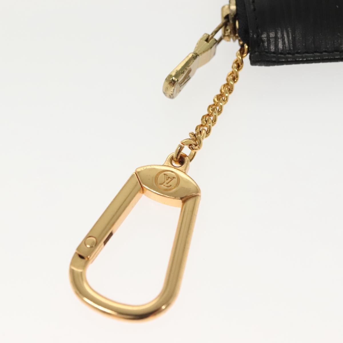 Louis Vuitton Pochette Clés Epi, BLACK, LEATHER, Wallets