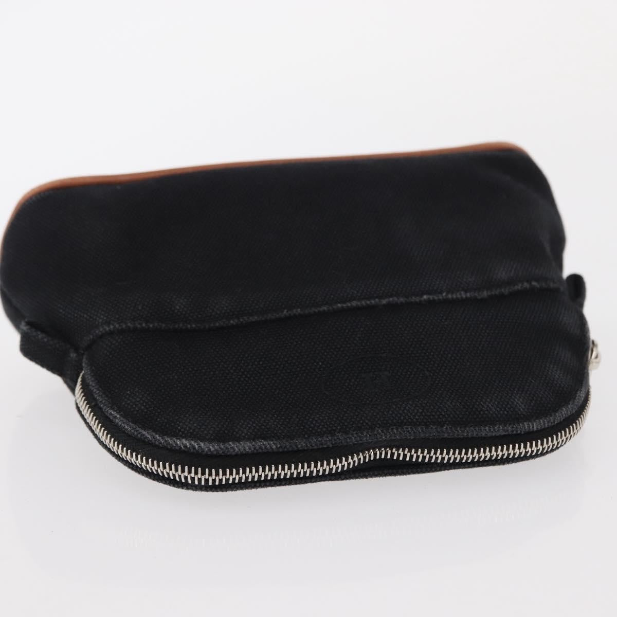 Hermes Bolide Travel Pouch Canvas, BLACK, CANVAS, Clutche & pouche