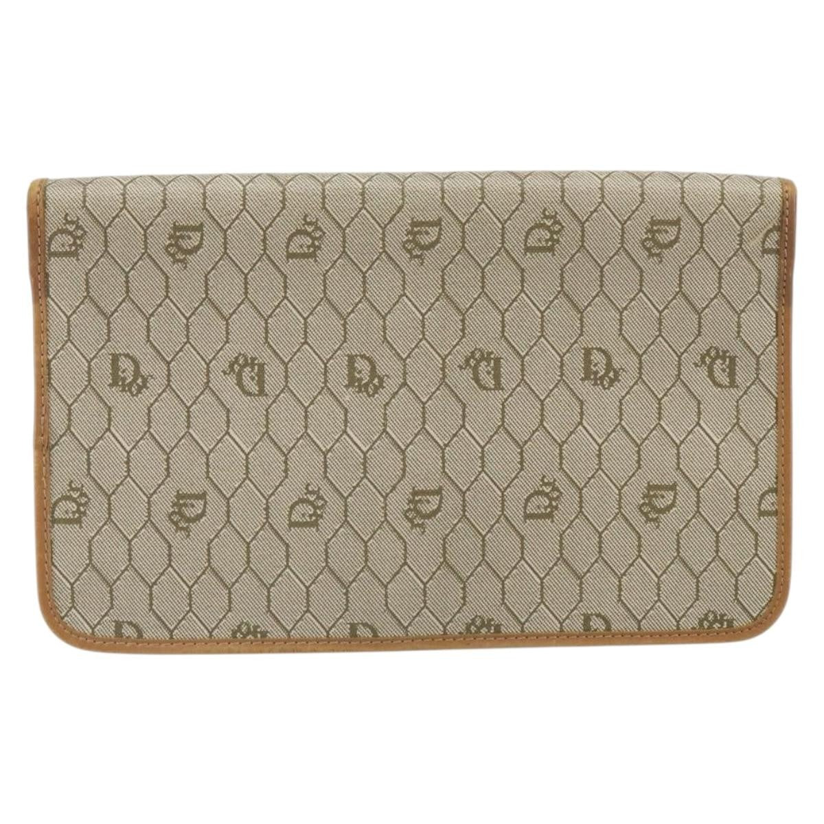 Christian Dior Vintage honeycomb clutch Canvas, BEIGE, CANVAS, Clutche & pouche
