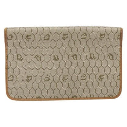 Christian Dior Vintage honeycomb clutch Canvas, BEIGE, CANVAS, Clutche & pouche