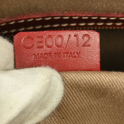Celine Vintage Macadam Shoulder Bag Canvas and Leather, BEIGE, CANVAS, Shoulder bag