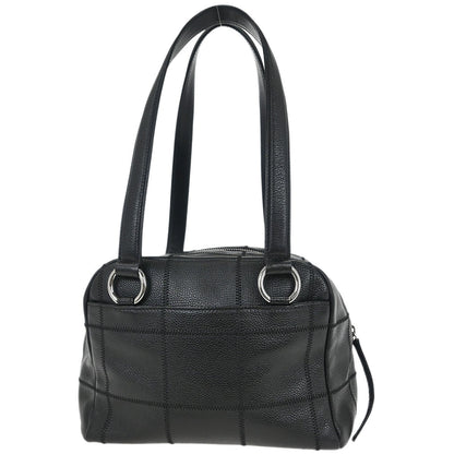 Chanel Square Stitch Bowler Bag Quilted Caviar, Black, Leather, Shoulder Bag