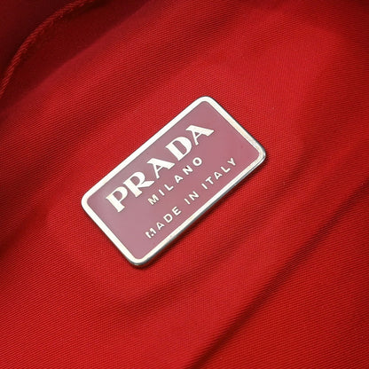 Prada Double Buckle Backpack Tessuto, Red, Nylon, Backpack