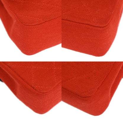 Chanel Vintage Clutch Pleated Leather, RED, CANVAS, Shoulder bag