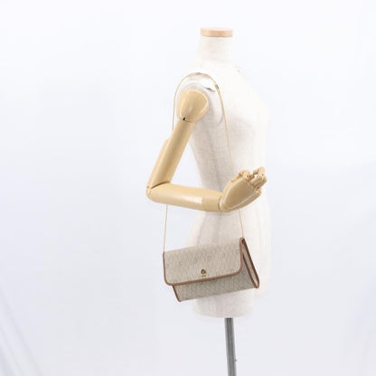 Christian Dior Vintage Honeycomb Flap Crossbody Bag Coated Canvas, BEIGE, CANVAS, Shoulder bag