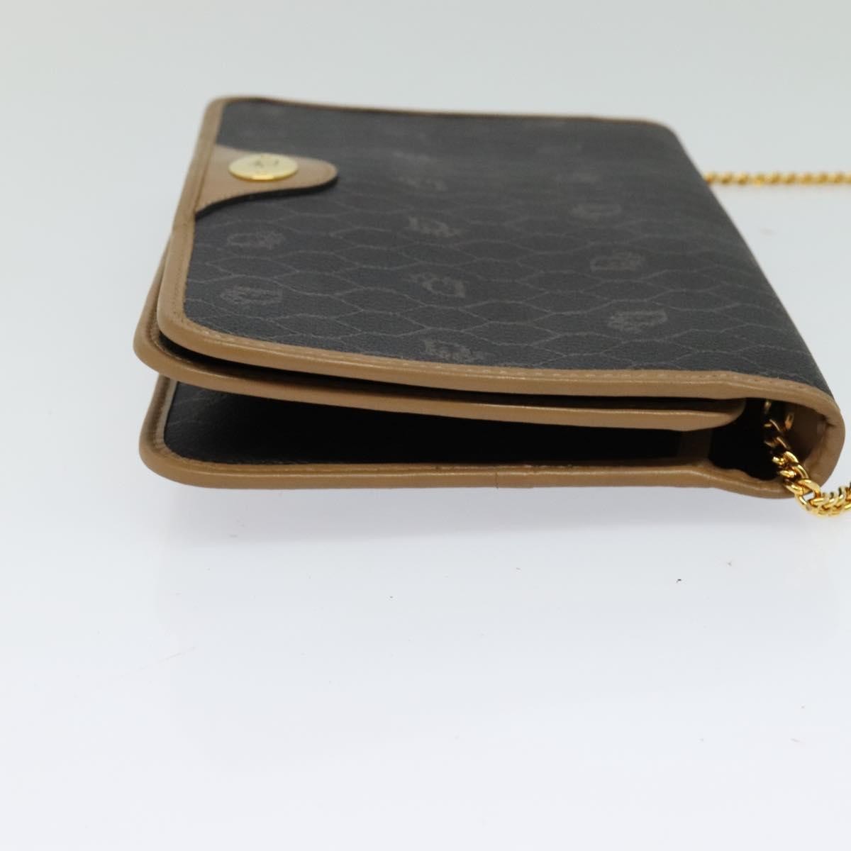 Christian Dior Vintage Honeycomb chain Canvas, BLACK, CANVAS, Handbag