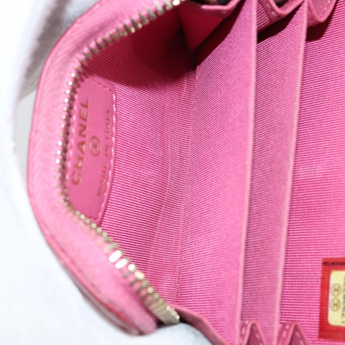 Chanel So Black CC Zip Coin Purse Quilted Lambskin, PINK, LEATHER, Wallets