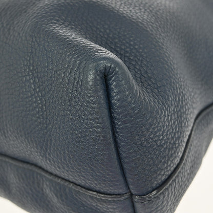Prada Convertible Shopper Tote Vitello Daino, NAVY, LEATHER, Tote bag