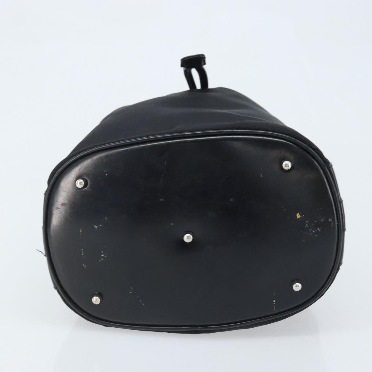 Gucci Vintage Bamboo Bucket Bag Nylon and Leather, Black, Nylon, Handbag