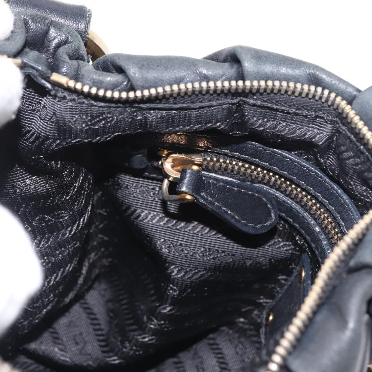 Prada Lux Chain Strap Hobo Soft Calf, BLACK, LEATHER, Shoulder bag