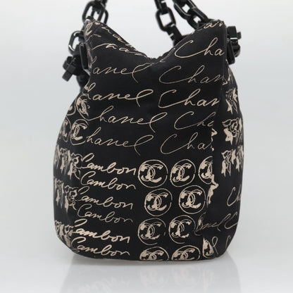 Chanel Resin Tote Printed Canvas, BLACK, CANVAS, Tote bag