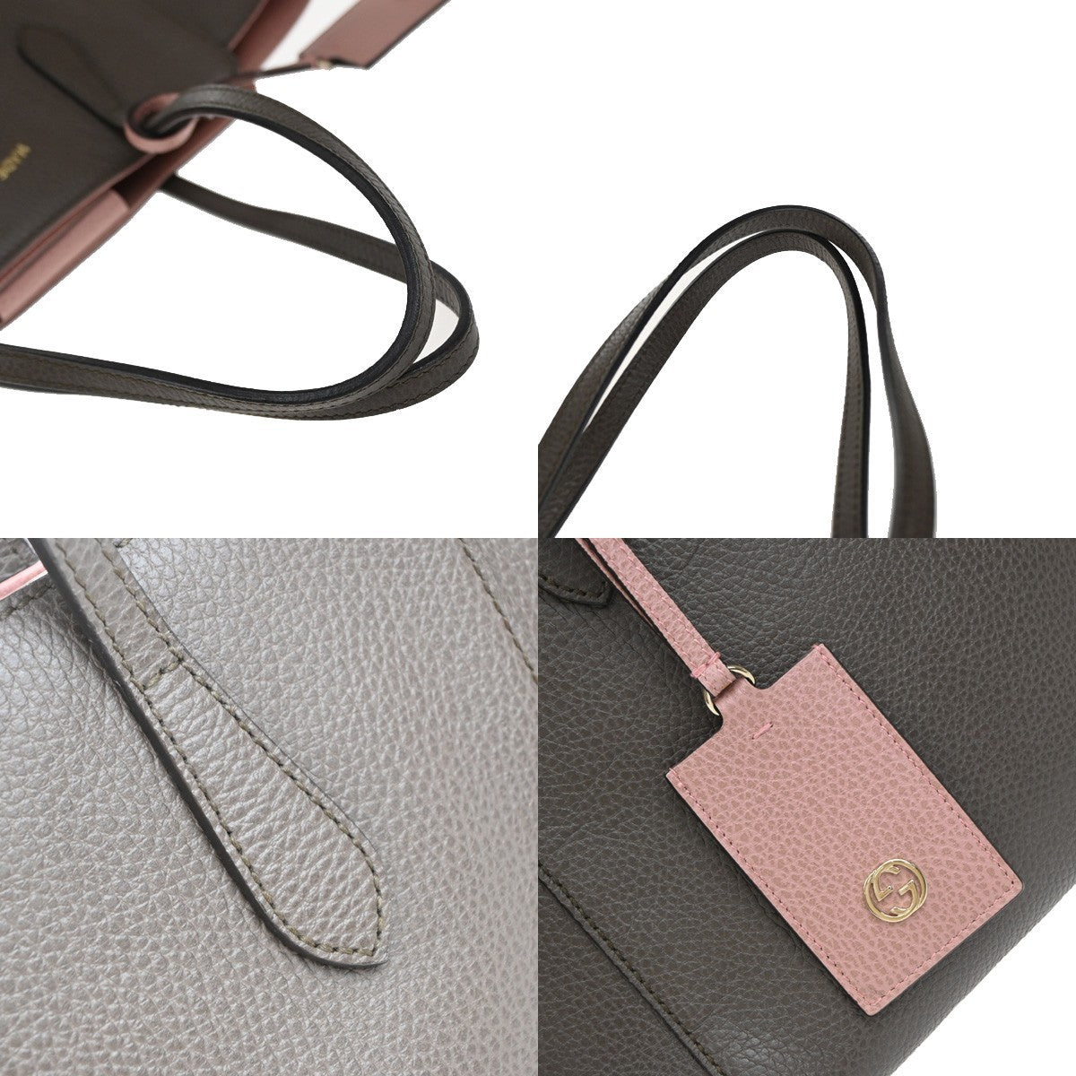 Gucci Swing Tote Leather, GRAY, LEATHER, Tote bag