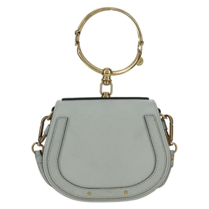 Chloe Nile Crossbody Bag Leather, GRAY, LEATHER, Shoulder bag
