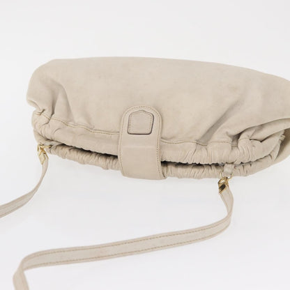 Celine Vintage Shoulder Bag Leather, WHITE, LEATHER, Shoulder bag