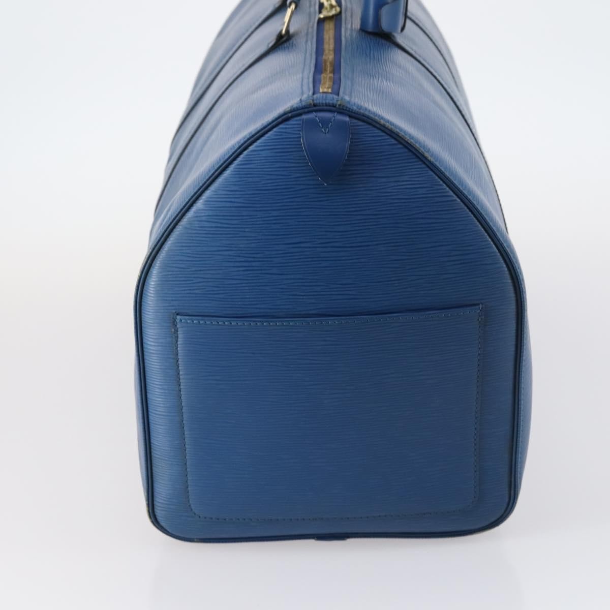 Louis Vuitton Keepall Bag Epi Leather, BLUE, LEATHER, Travel bag
