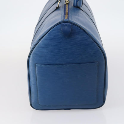 Louis Vuitton Keepall Bag Epi Leather, BLUE, LEATHER, Travel bag
