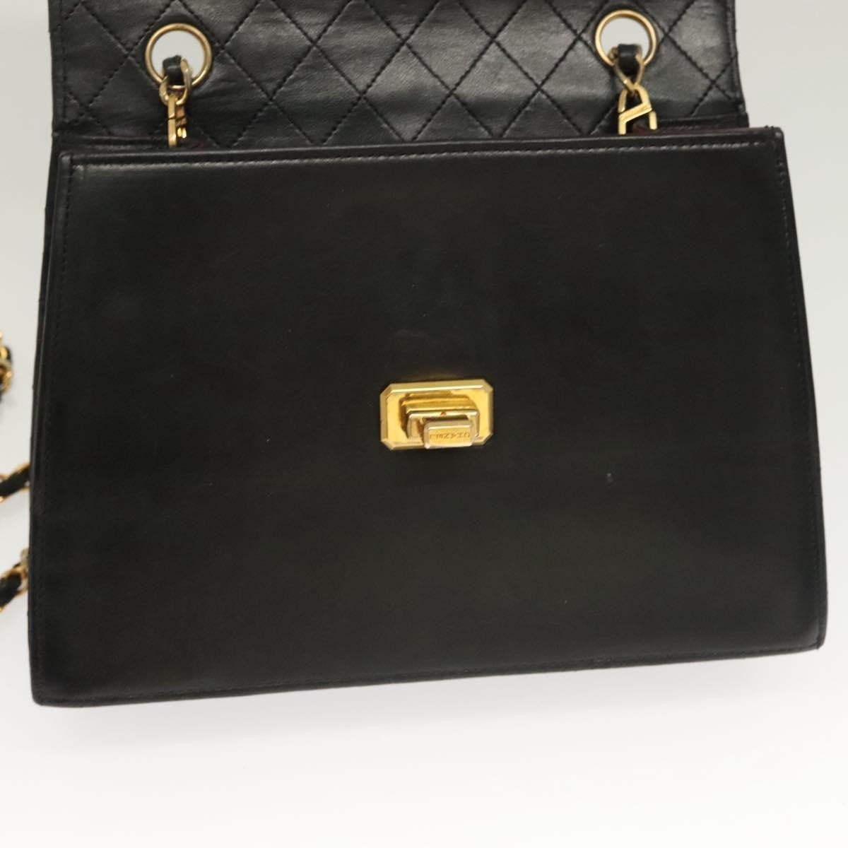 Chanel Vintage Trapezoid CC Flap Bag Leather, BLACK, LEATHER, Shoulder bag