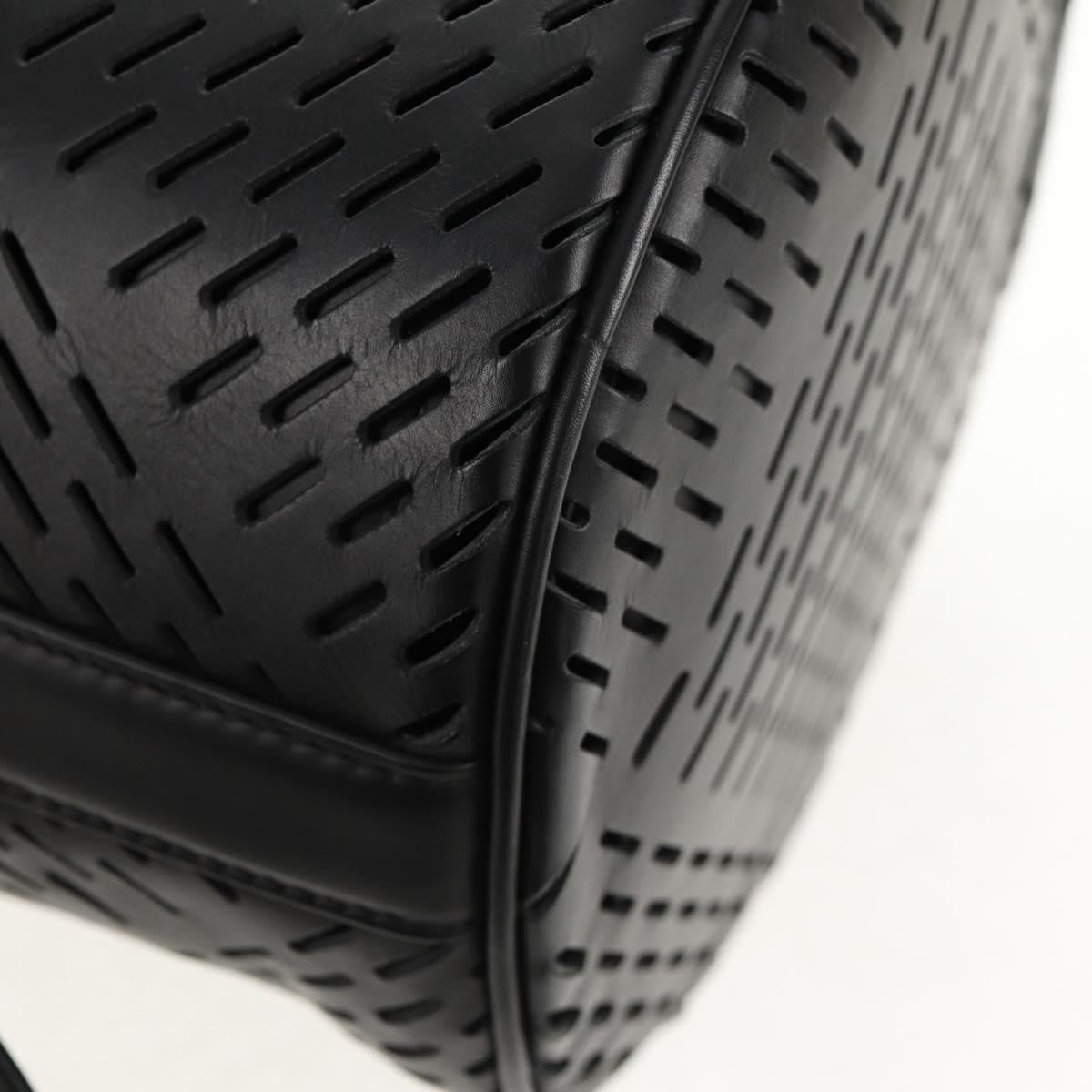 Bottega Veneta Paper Bucket Bag Perforated Leather, BLACK, LEATHER, Shoulder bag