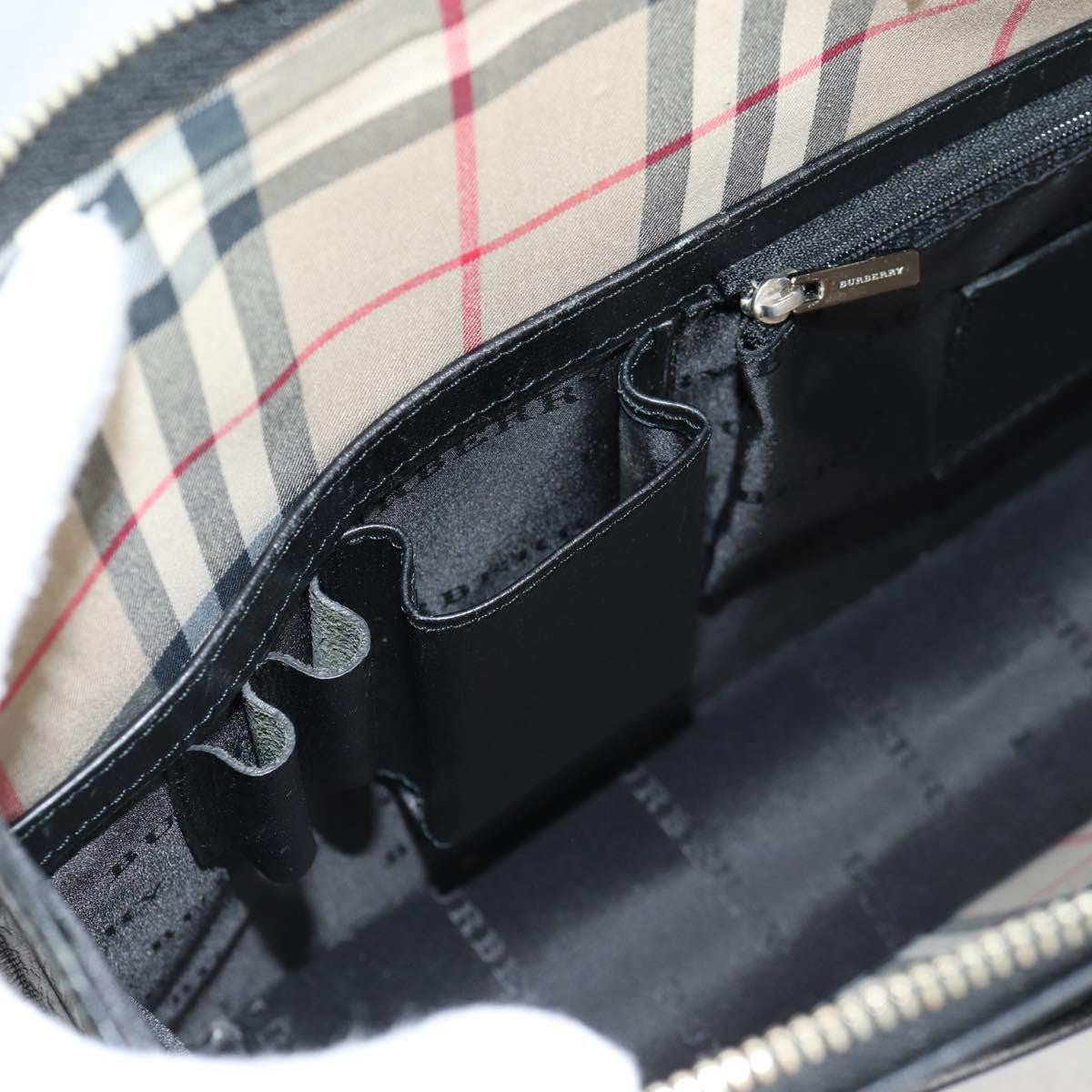 Burberry BUSINESS BAG BLACK LEATHER, BLACK, LEATHER, Briefcase