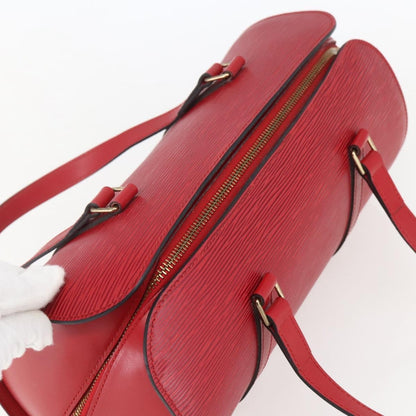 Louis Vuitton Soufflot Handbag Epi Leather, RED, LEATHER, Shoulder bag