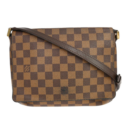 Louis Vuitton Musette Tango Handbag Damier, Brown, Canvas, Shoulder Bag