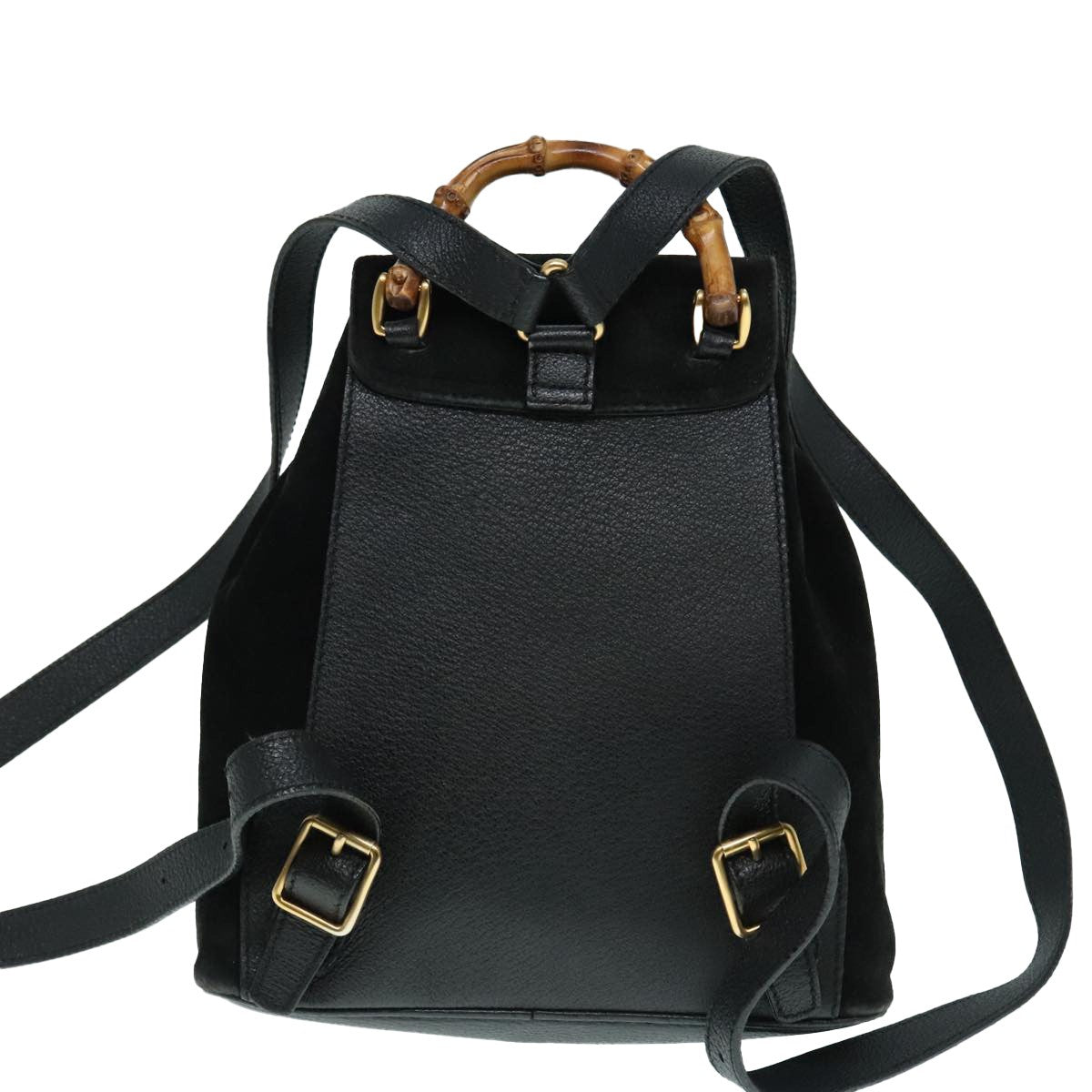 Gucci Gucci bamboo backpack daim, Black, Suede, Backpack