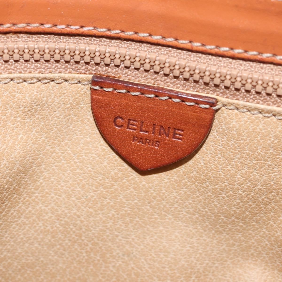 Celine Vintage Macadam Shoulder Bag Canvas and Leather, Brown, Canvas, Handbag