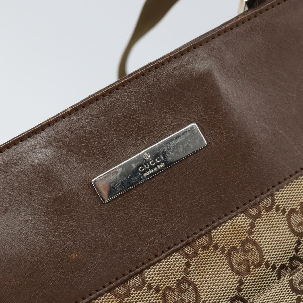 Gucci Vintage Flat Messenger Bag GG Canvas and Leather, BEIGE, CANVAS, Shoulder bag
