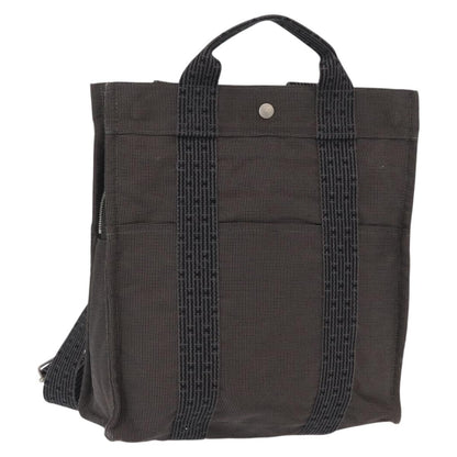 Hermes Herline Backpack Canvas, GRAY, CANVAS, Backpack